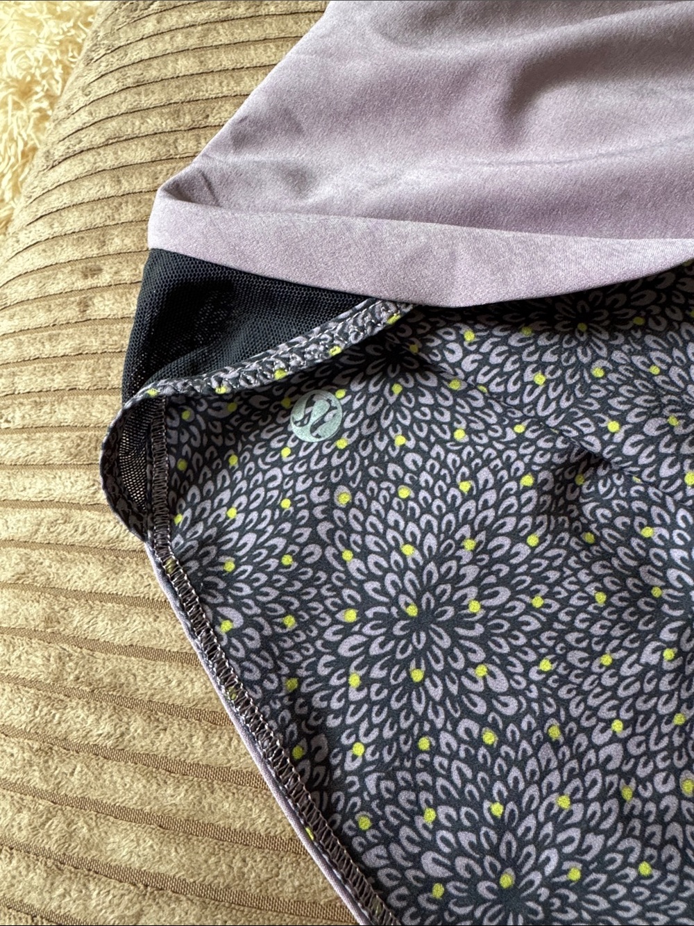 lululemon reversible athletic Lavender Running Shorts with Floral Trim - Picture 8 of 8